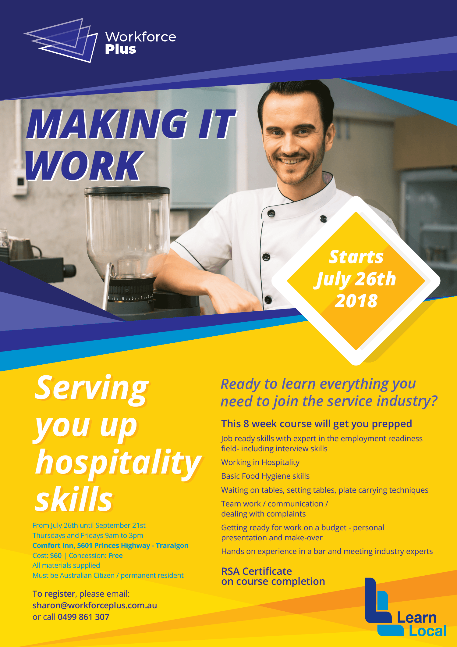 Serving you up hospitality skills – July 2018