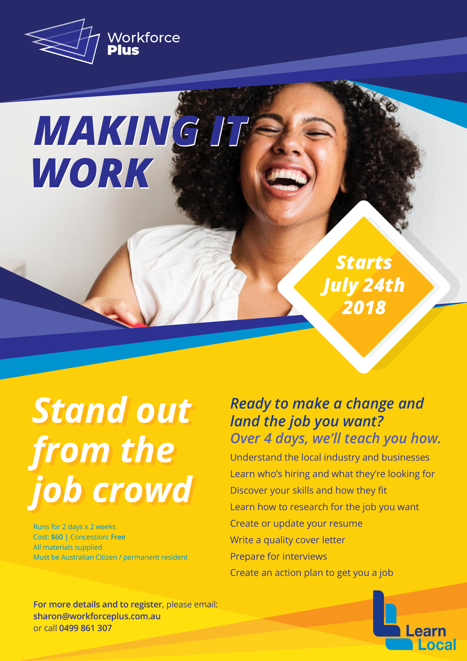 Stand out of the Job crowd training – July 2018